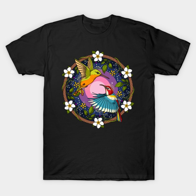 Ayahuasca Hummingbirds T-Shirt by underheaven